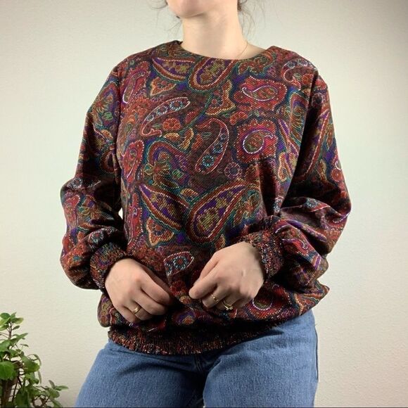 Vintage 80s paisley blouse  - Picture 2 of 6